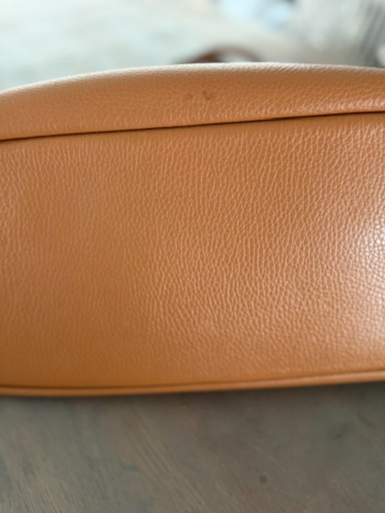 Le Tanneur Louise Large Mahagony Brown Grained Leather Tote With Zip Pouch — image 3 of 7